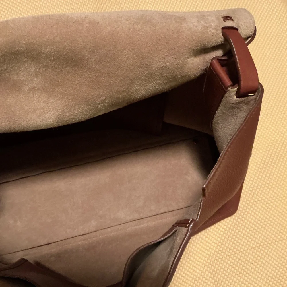 The Row Sidekick Two Fine Grain Brown Shoulder Bag - Picture 11 of 16